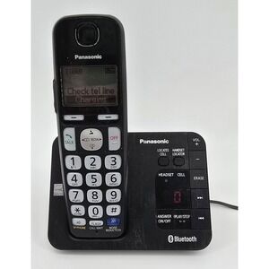 Panasonic KX-TGE260 Answering Machine W/KX-TGEA20 Handset Black Tested w/Cord‎